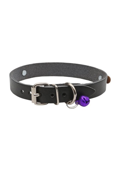 Cattie İsimlikli Deri Kedi Boyun Tasması Xl 1.5x28-32CM Siyah