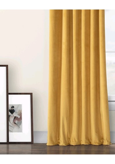 Evdepo Home Deniz Soft Pileli Fon Perde Hardal Sarı