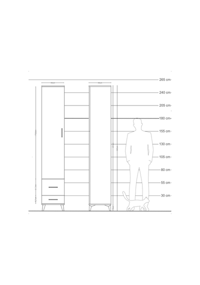 Hyperion Dolap 3 Raflı 2 Çekmeceli Tek Askılı 44x44x243 Çam-antrasit Aytası Hyperion Dolap 3 Raflı 2 Çekmeceli Tek Askılı 44x44x243 Çam-antrasit Aytası