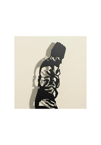 İmzalı Atatürk Silüeti Kocatepe Metal Duvar Tablosu - Metal Duvar Sanatı - Mor - 45 X 75 Cm