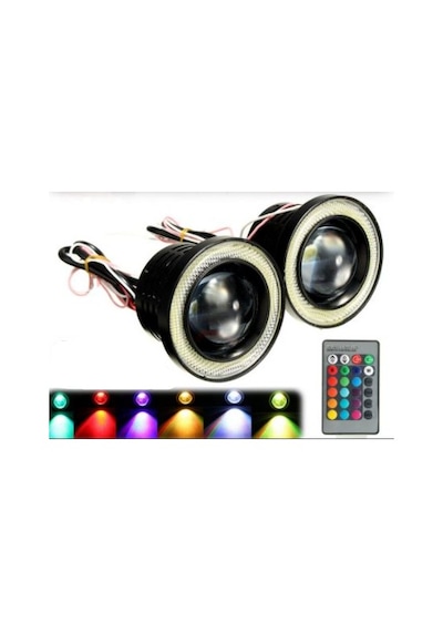 Mercekli Angel Sis Farı Metal Su Geçirmez 89 Mm Rgb Kumandalı