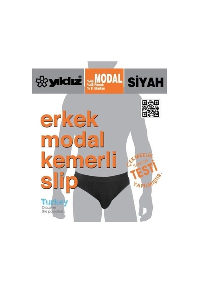 Yıldız 66 Erkek Siyah Modal Kemerli Slip