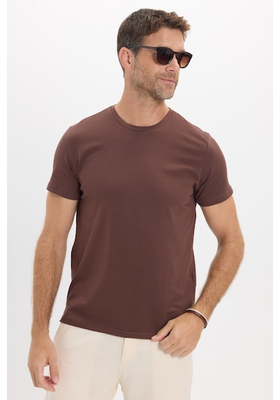 Tudors Erkek Slim Fit Dar Kesim Pamuklu Yumuşak Doku Esnek Kumaş Basic Kahverengi Bisiklet Yaka Tişört-52096 Tudors Erkek Slim Fit Dar Kesim Pamuklu Yumuşak Doku Esnek Kumaş Basic Kahverengi Bisiklet Yaka Tişört-52096