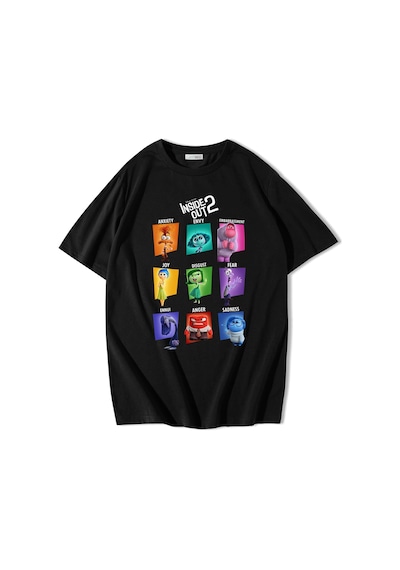 Brz Collection Unisex Oversize Ters Yüz Duygular T-shirt Siyah