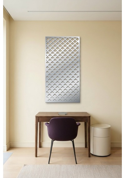 Pul Dekoratif Panel Metal Duvar Tablosu - Duvar Sanatı - Duvar Dekoru - Gümüş