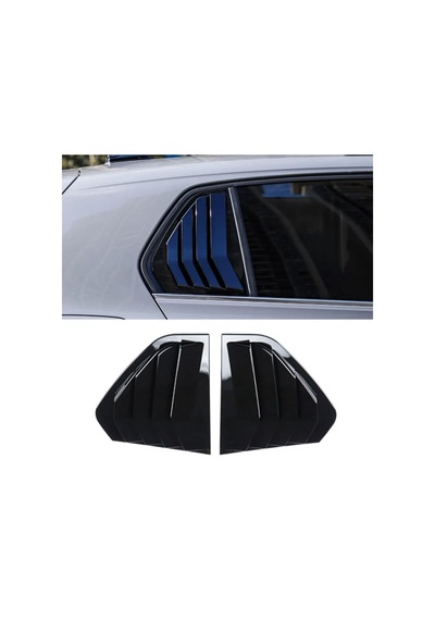 Vw Golf 8 İçin Kelebek Cam Vizörü Kaplaması Siyah Renk-Bantlı