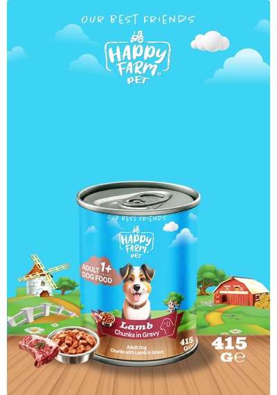 Happy Farm Yetişkin Yaş Köpek Maması Kuzu Etli 415 Gr