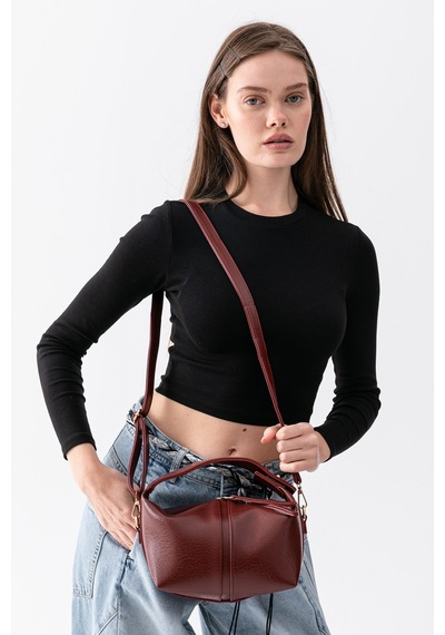 Paul Brand Nora Üst Kilit Detaylı Yumuşak Dokulu Ayarlanabilir Askılı Kadın El Ve Kol Çantası Bordo