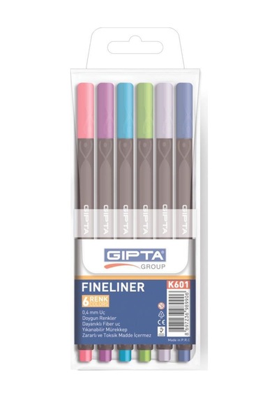 Gıpta Fineliner Kalem 0.4 Mm - Pvc Blister - Üçgen-6 Renk
