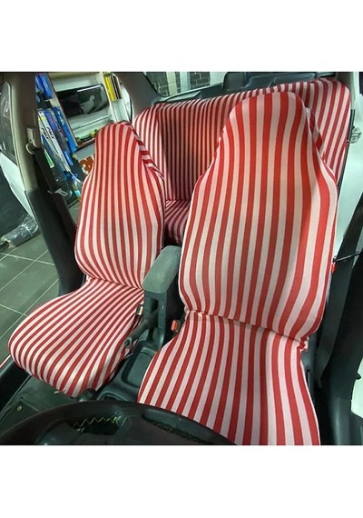 ÇİZGİLİ ZEBRA SERVİS KILIFI KIRMIZI