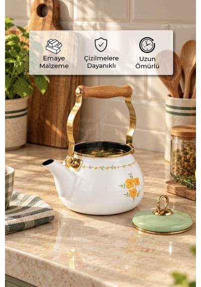 Bernardo Almera Emaye Kettle 2 Litre Gümüş