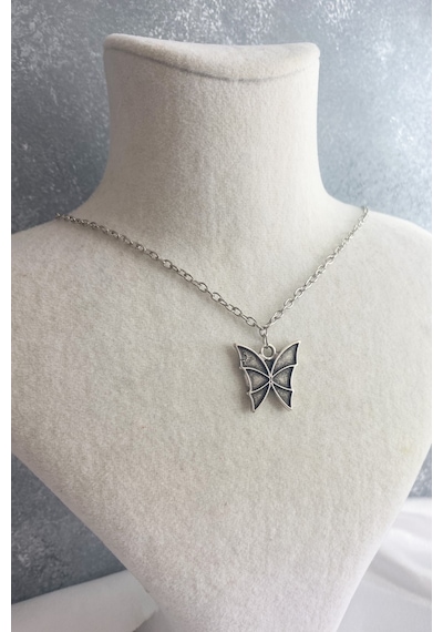Kelebek Y2k Zincir Kolye Standart