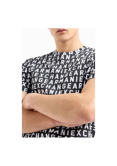 Armani Exchange Armani Baskılı Erkek T-shirt Siyah