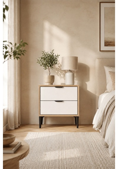 Home Liva 2 Çekmeceli Komodin 45x40x52 Cm Krem - 912181740 Krem Home Liva 2 Çekmeceli Komodin 45x40x52 Cm Krem - 912181740 Krem