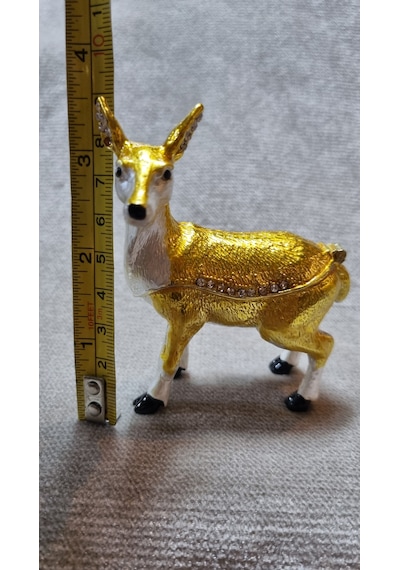 Zirkon Taşlı Emaye Ceylan Biblo Kutu 001