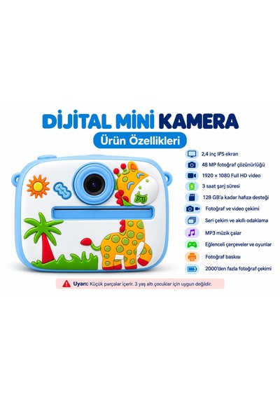Cmr90 Çocuk Dijital Mini Kamera 1080p Hd 2.0 İnç Ekran Fotorğraf Video Oyun Müzik Usb Şarj Termal Resim Kağıt Baskılı Yazıcı Kamera Video Makinesi Print Kamera