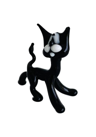 El Yapımı Murano Cam Kedi Biblo A08
