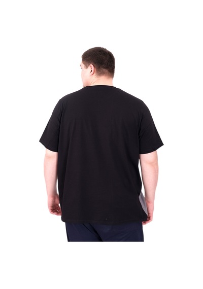 Mode Xl Büyük Beden Erkek T-shirt Parçalı U25501 Siyah Siyah