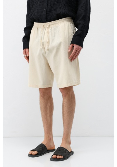 Vamos Oversize Keten Şort Naturel