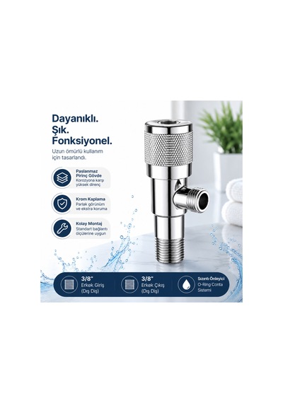 Taharet Musluğu Ara Musluk Krom Kaplama Pirinç Gövde Hijyenik Banyo Musluğu Gümüş