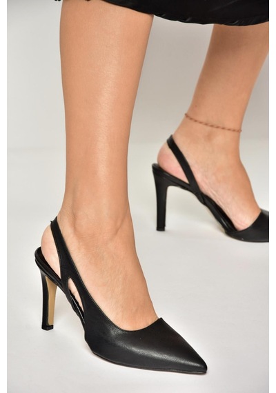 Fox Shoes U404589409 Siyah İnce Topuklu Kadın Ayakkabı Siyah