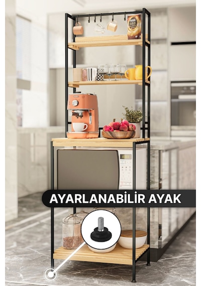 Çok Amaçlı Dolap Mutfak Bangosu Mikrodalga Fırın Rafı Sofra Servis Sunum Düzenleyici Organizer