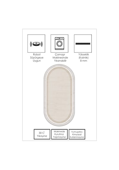 West Home Makinede Yıkanabilir Kaymaz Taban Leke Tutmaz Oval Modern Yolluk Ev Dekorasyonu İçin Bej Kesme Yolluk Wh600 Beige Oval Yolluk