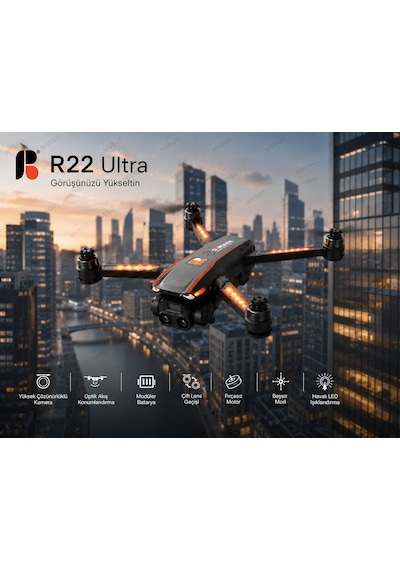 Nvg R22 Ultra Drone Hd Kamera Çift Kameralı Drone Fırçasız Motor Optik Akış Sabitleme Uzaktan Kumandalı Drone