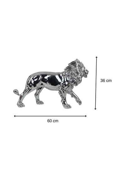 Lüks Reçine Jumbo Boy Aslan Heykeli 60 Cm Dekoratif Biblo Vitrin Konsol Süsü Ev & Ofis Hediyesi