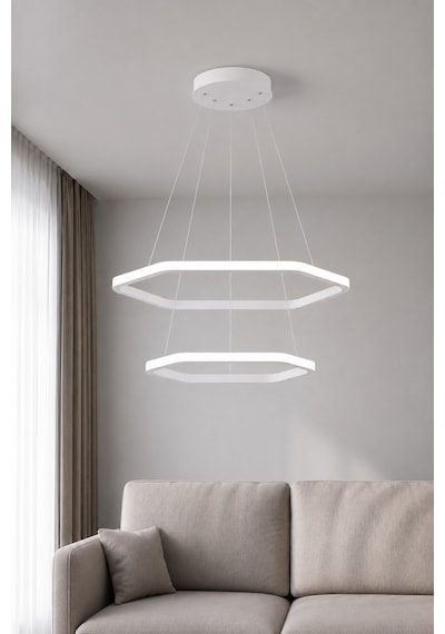 AvizeGO Ares 2'li Led Sarkıt Avize Beyaz Işık