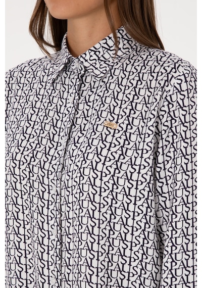 U.s. Polo Assn. Kadın Beyaz Gömlek Desenli 50316415-vr013 Beyaz