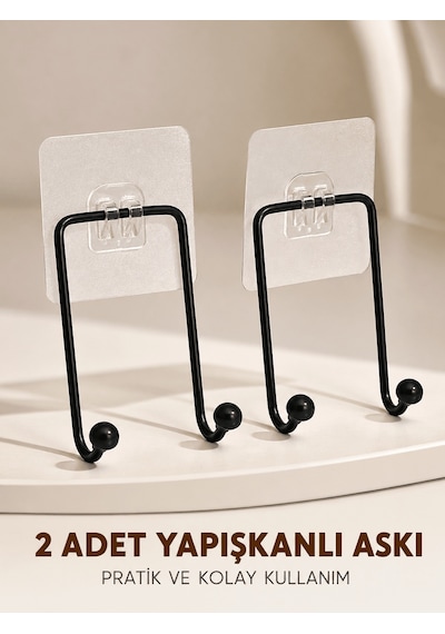 Shnstore İkili Duvar Tipi Yapışkanlı Askılık Pratik Ev Düzenleme Askısı Shntknd0720 Çok Renkli