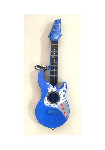 4 Telli Mavi Elektro Oyuncak Gitar Müzik Arkadaşım Çocuk Gitarı 50 Cm.