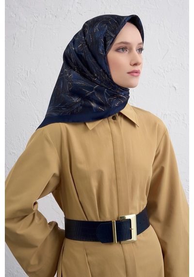 Armine Nostalji Serisi Sura İpek Eşarp 9409ds 81-lacivert