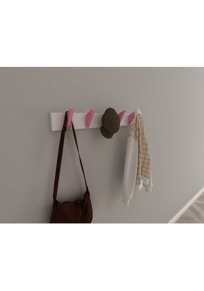 Hepsi3boyutlu Modern Duvar & Kapı Kanca Askılık - 5 Adet Pembe Kanca Askılık - Model No : 5 Pembe