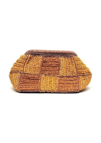 Handmade Kağıt İp Motifli Burslu Tasarım Çanta Kahverengi