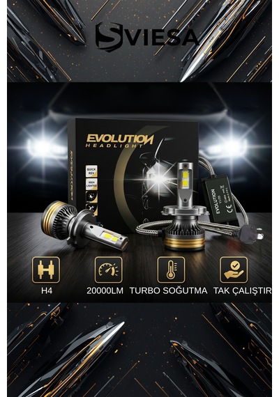 H4 Xenon Far Ampulü 12-24v Süper Beyaz Işık Yüksek Uzun Ömürlü 2 Li Set