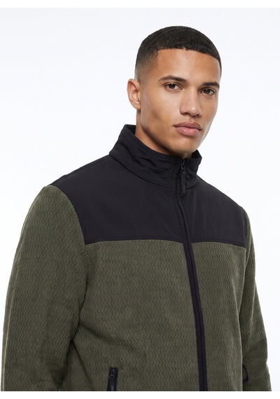 Discovery Expedition D6wm-swt3746 Haki Dik Yaka Jakarlı Erkek Polar Sweatshırt