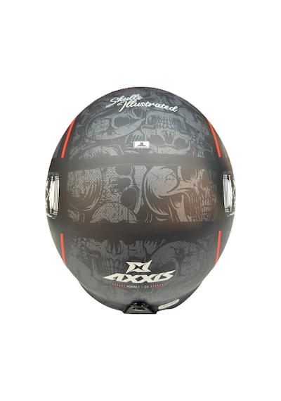 Motosiklet Kaskı Retro Güneş Vizörlü Hornet S Sv Skulls B5 Mat Kırmızı Motorcu Kask Çok Renkli
