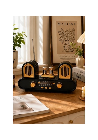 Golon Rx-998 Siyah Nostaljik Şarjlı Radyo Bluetooth Hoparlör Usb Tf Kart Fm/am/sw 3 Bantlı Sencan Sound