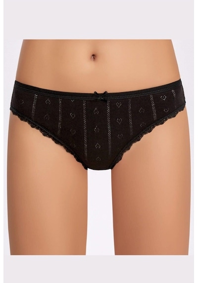 Ilke Kadın Jakarlı (Transferli Ribana) Dantelli Slip 273 - 12 A