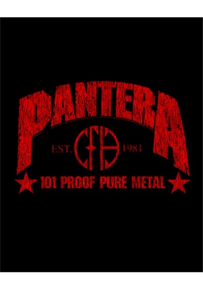 Zepplin Giyim Pantera 101 Proof Pure Metal Büyük Sırt Patch Yama Siyah
