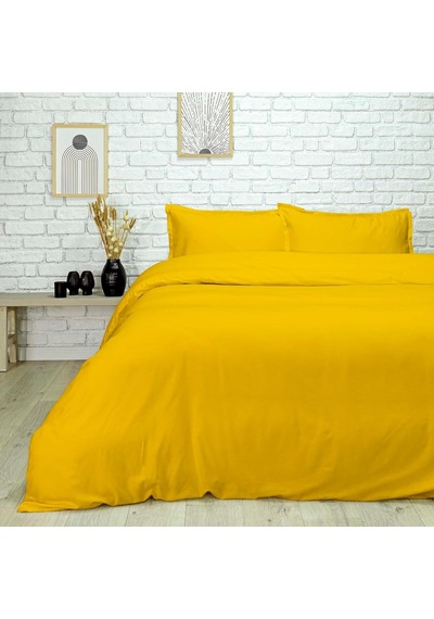 Taç Plain Düz%45 Viscoz%55 Pamuk Nevresim Takımı, Sarı, Çift Kişilik Genel