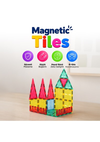 Huggy Manyetik Puzzle 104 Parça Yapı Blokları + 2 Araba
