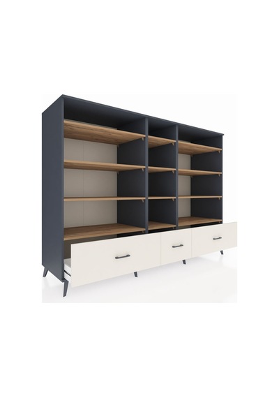 Kronos Dolap 12 Raflı 3 Çekmeceli 220x59x163 Antrasit-çam/aytaşı Atlas Çam/aytası - Antrasıt Kronos Dolap 12 Raflı 3 Çekmeceli 220x59x163 Antrasit-çam/aytaşı Atlas Çam/aytası - Antrasıt