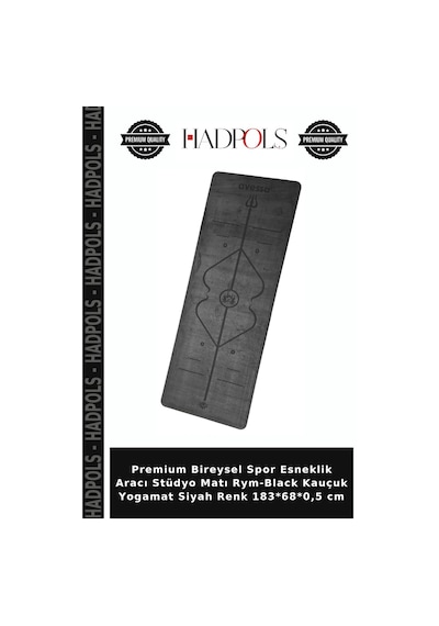 Premium Bireysel Spor Esneklik Aracı Stüdyo Matı Rym-black Kauçuk Yogamat Siyah Renk 183 68 0,5 Cm