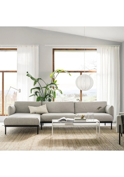Ikea Gri Konforlu Kanepe - Uzanma Koltuklu 4'lü Kanepe