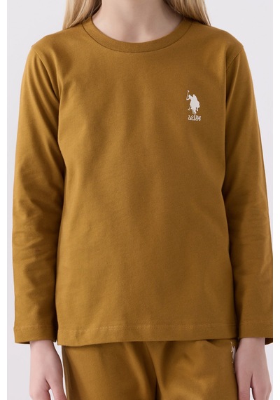 U.s. Polo Assn Kız Çocuk Kahverengi Pijama Takımı Us1668-c-v5 Kahverengi