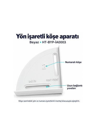 Altus Uyumlu Çamaşır - Kurutma Makinesi Ara İstif Kiti 54-64 Cm - Beyaz