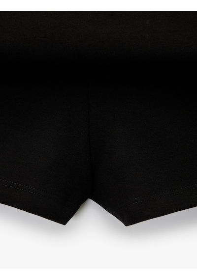 Koton Slim Fit Metal Aksesuar Detaylı Mini Şort Etek Siyah 6wal70040ık Siyah